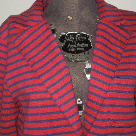 MARC BY MARC JACOBS Navy Blue & Red Striped Cotton Blazer Jacket MEDIUM - Picture 6 of 6